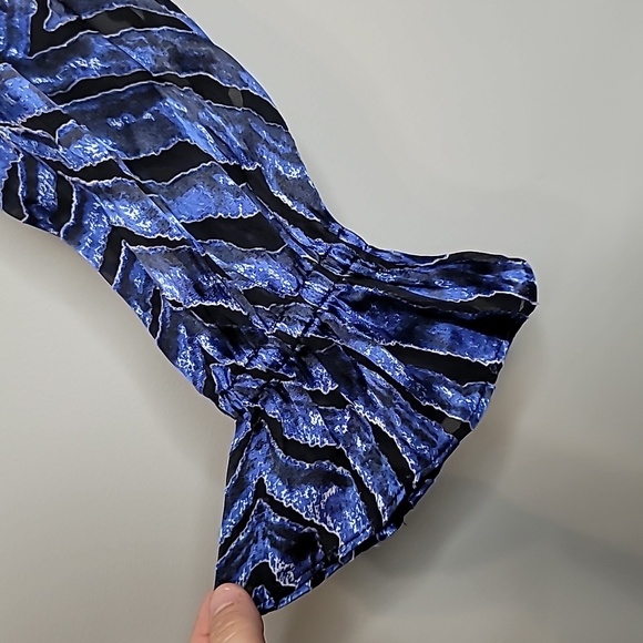 WHBM Long Sleeve Silk Burnout Tie Blouse Size Small - Picture 10 of 16